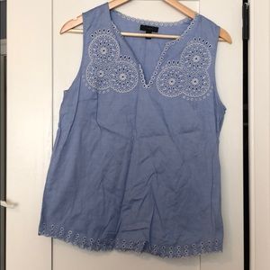 J. Crew Shell Top with Eyelet Details